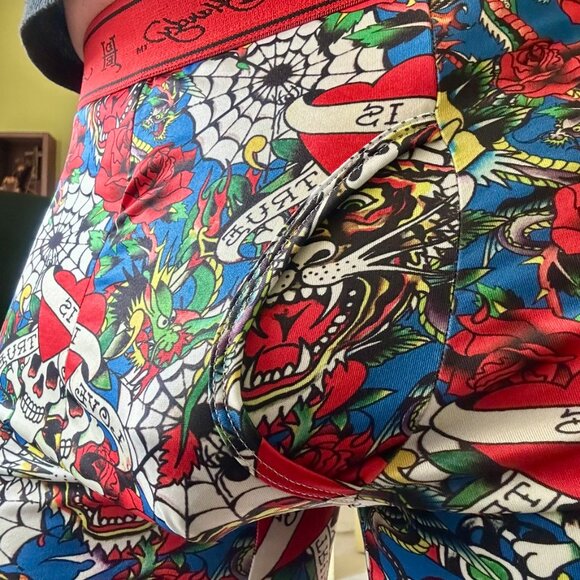 Brand New ED HARDY Multi-Color TATTOO Performance BOXER BRIEFS Size M - Picture 8 of 15